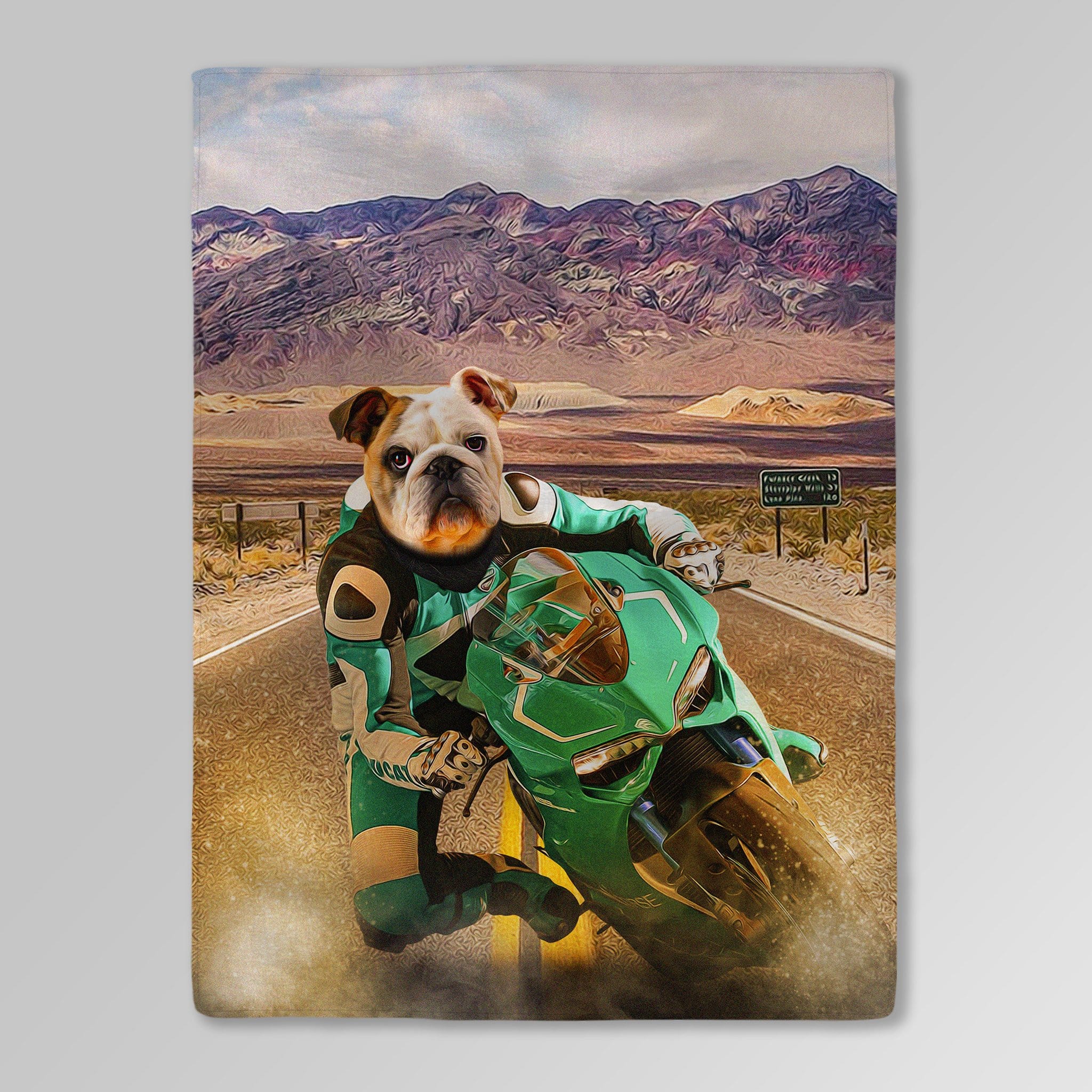 &#39;Kawadawgi Rider&#39; Personalized Pet Blanket