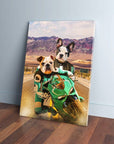 'Kawadawgi Riders' Personalized 2 Pet Canvas