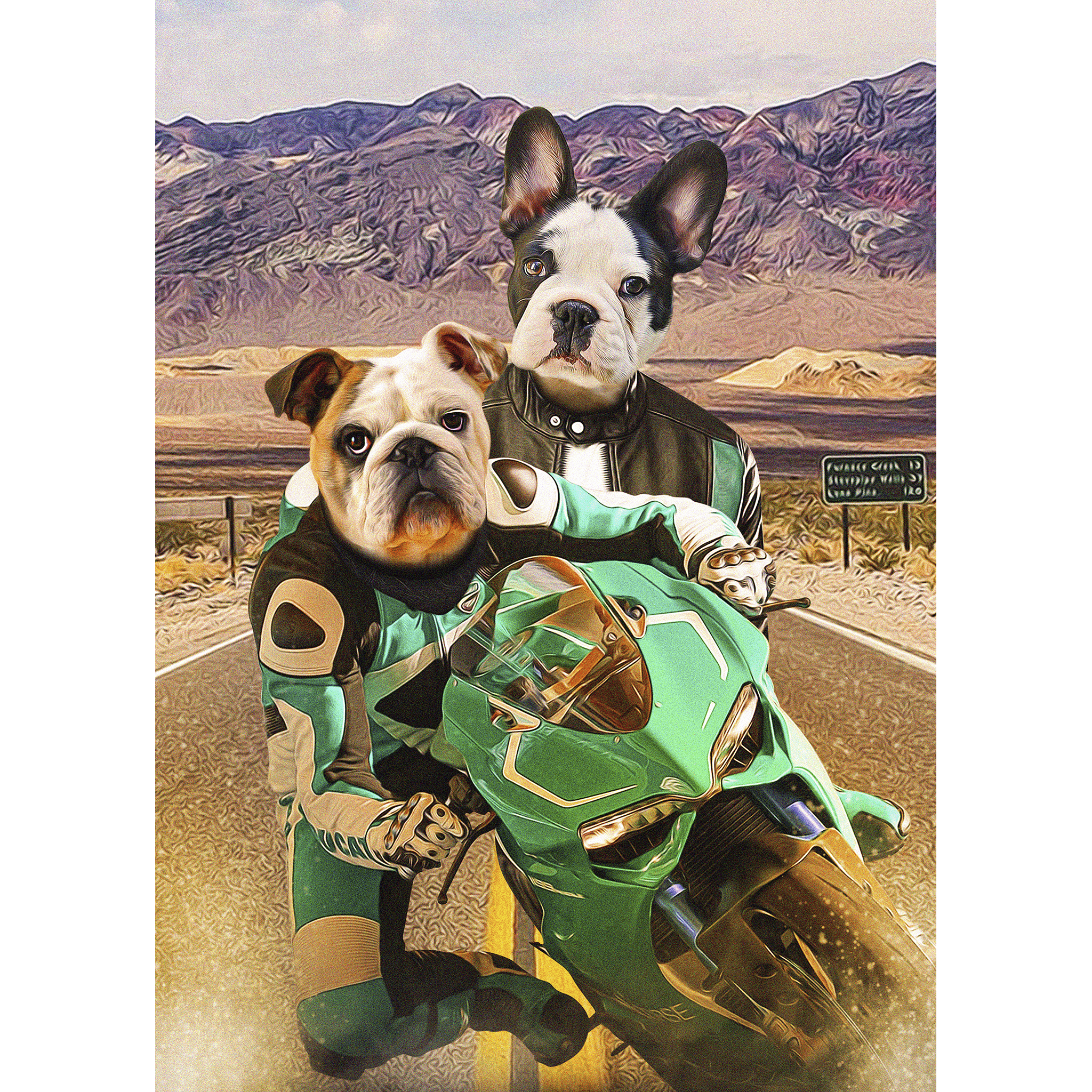 Retrato digital de 2 mascotas de &#39;Kawadawgi Riders&#39;