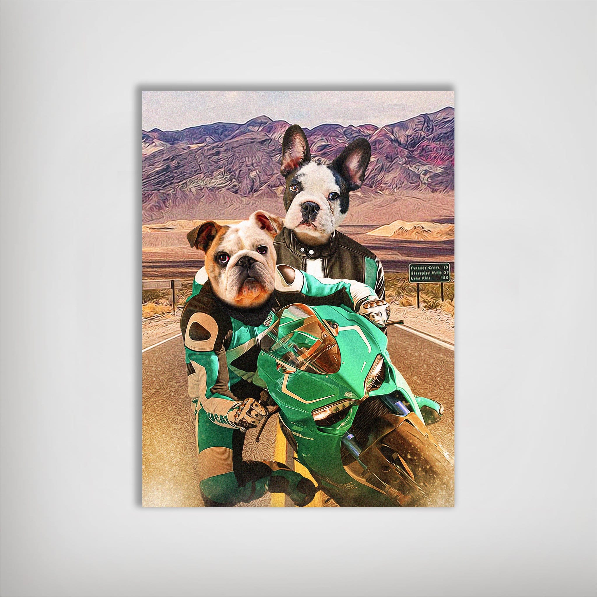 &#39;Kawadawgi Riders&#39; Personalized 2 Pet Poster