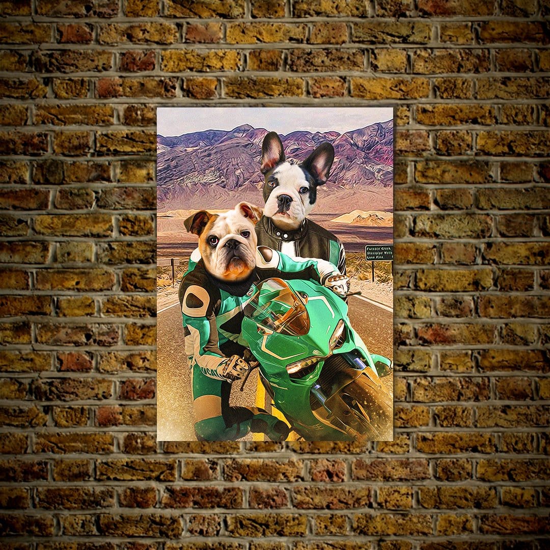 &#39;Kawadawgi Riders&#39; Personalized 2 Pet Poster