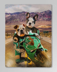Manta personalizada para 2 mascotas 'Kawadawgi Riders'