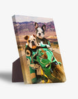 'Kawadawgi Riders' Personalized 2 Pet Standing Canvas