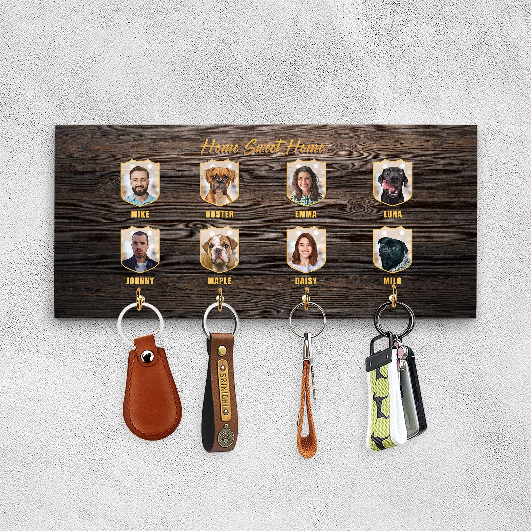 Personalized Family Wood Key Holder