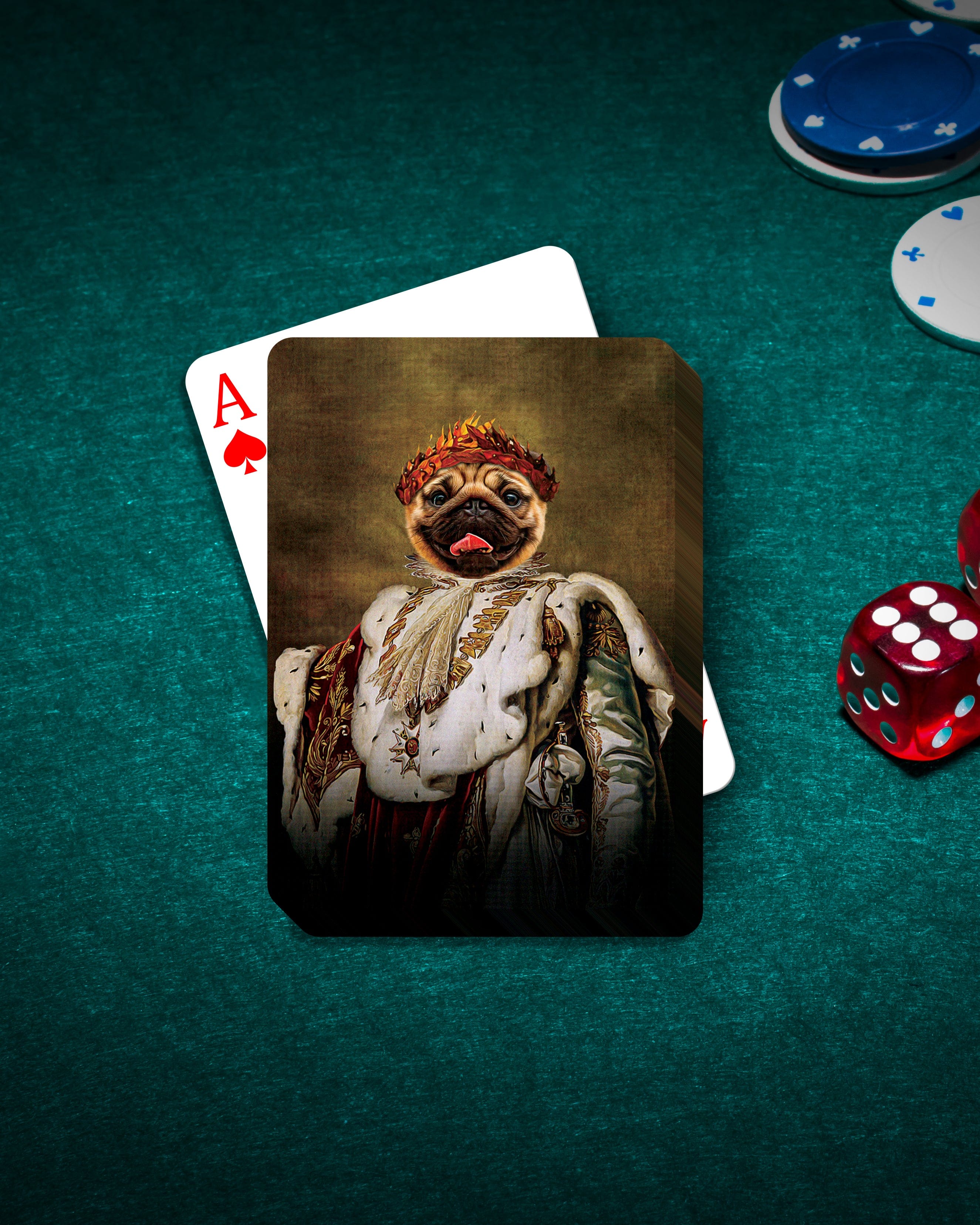 &#39;The King Blep&#39; Personalized Pet Playing Cards