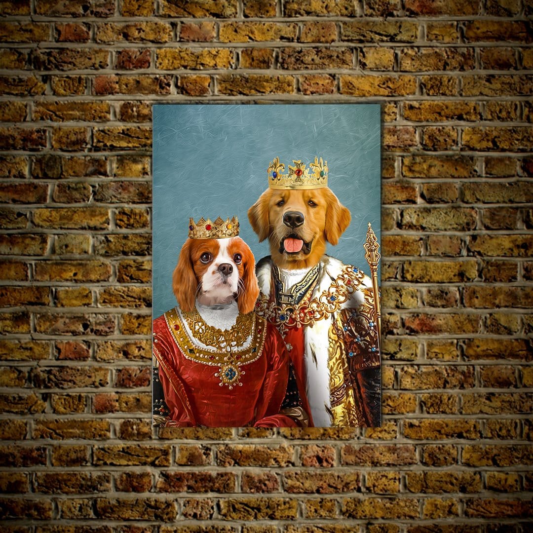 &#39;King and Queen&#39; Personalized 2 Pet Premium Poster