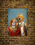 Póster premium personalizado para 2 mascotas 'Rey y Reina'