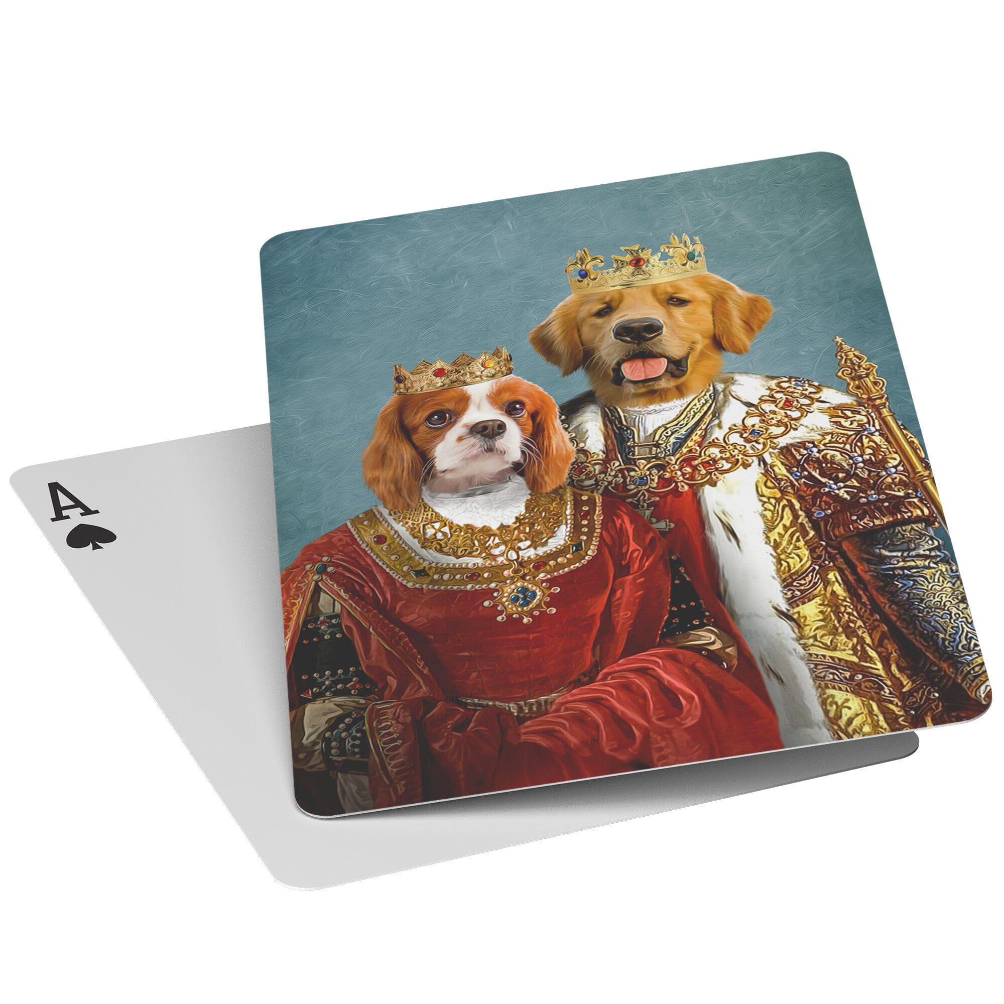 &#39;King and Queen&#39; Personalized 2 Pet Playing Cards
