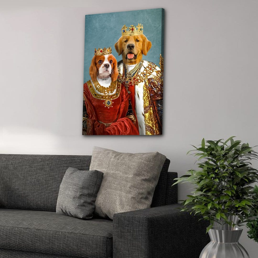 &#39;King and Queen&#39; Personalized 2 Pet Canvas