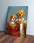 'King and Queen' Personalized 2 Pet Canvas