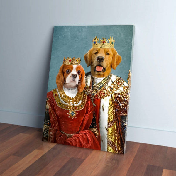 'King and Queen' Personalized 2 Pet Canvas – doggovinci