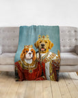 Manta personalizada para 2 mascotas 'Rey y Reina' 