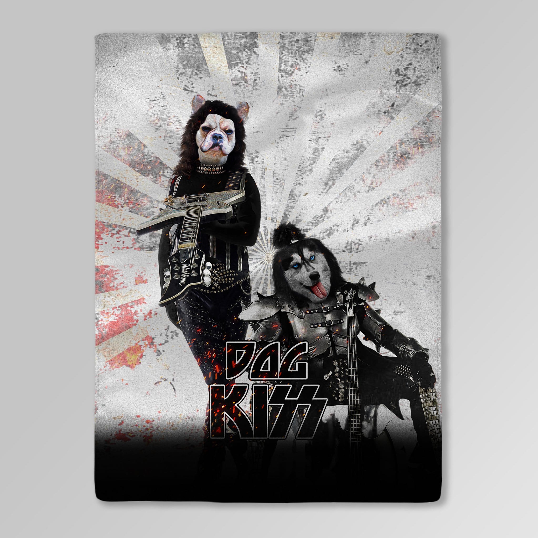 &#39;Kiss Doggos&#39; Personalized 2 Pet Blanket