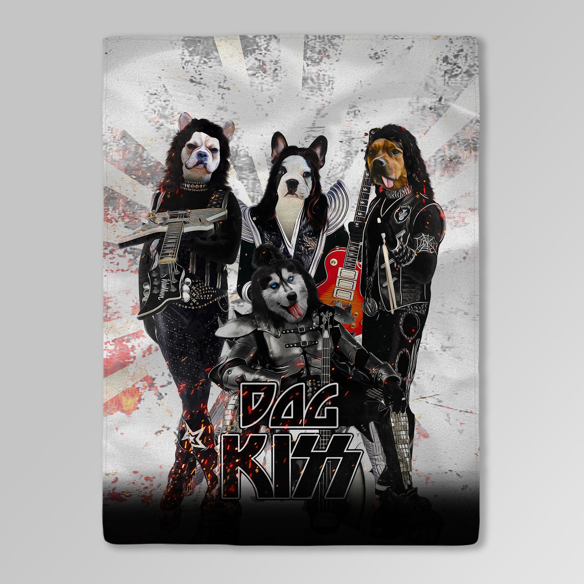 &#39;Kiss Doggos&#39; Personalized 4 Pet Blanket