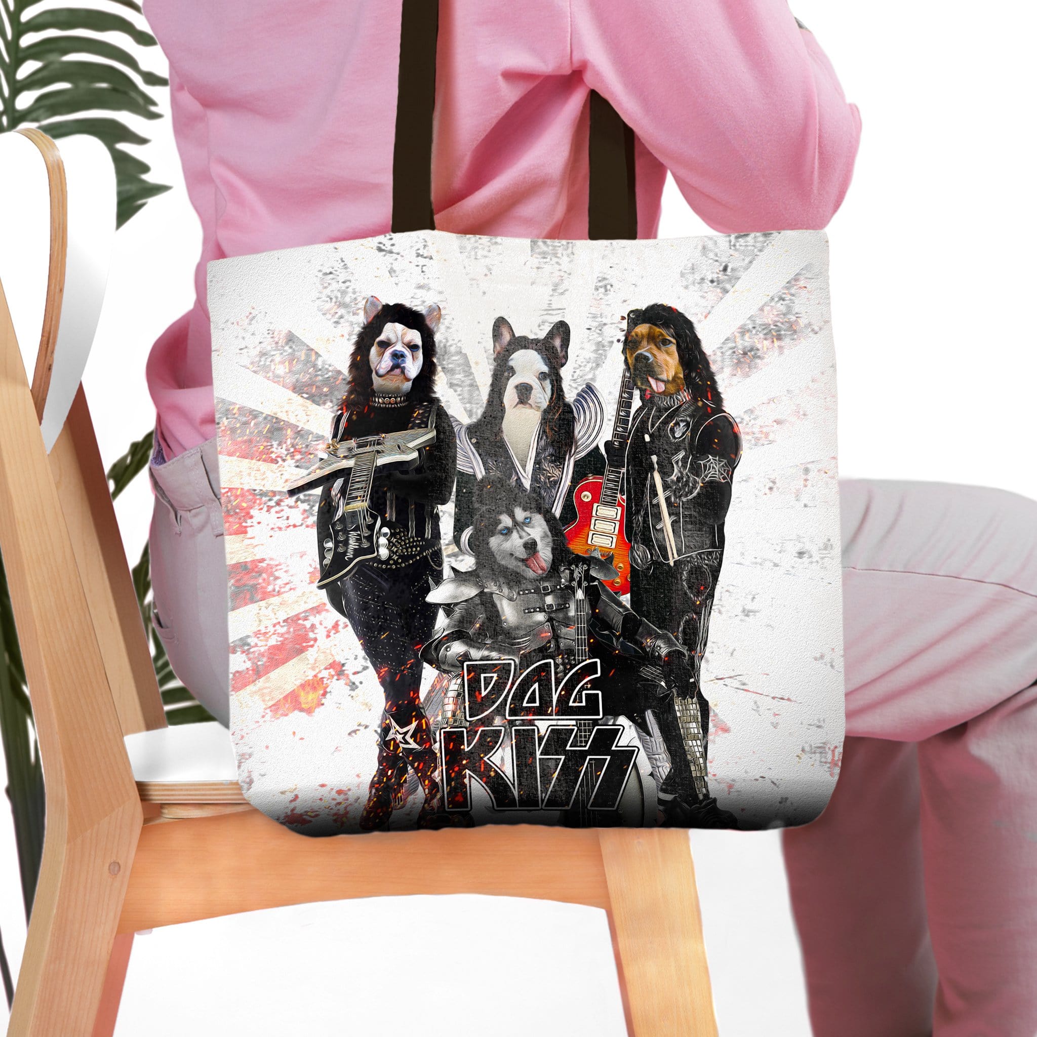 &#39;Kiss Doggos&#39; Personalized 4 Pet Tote Bag