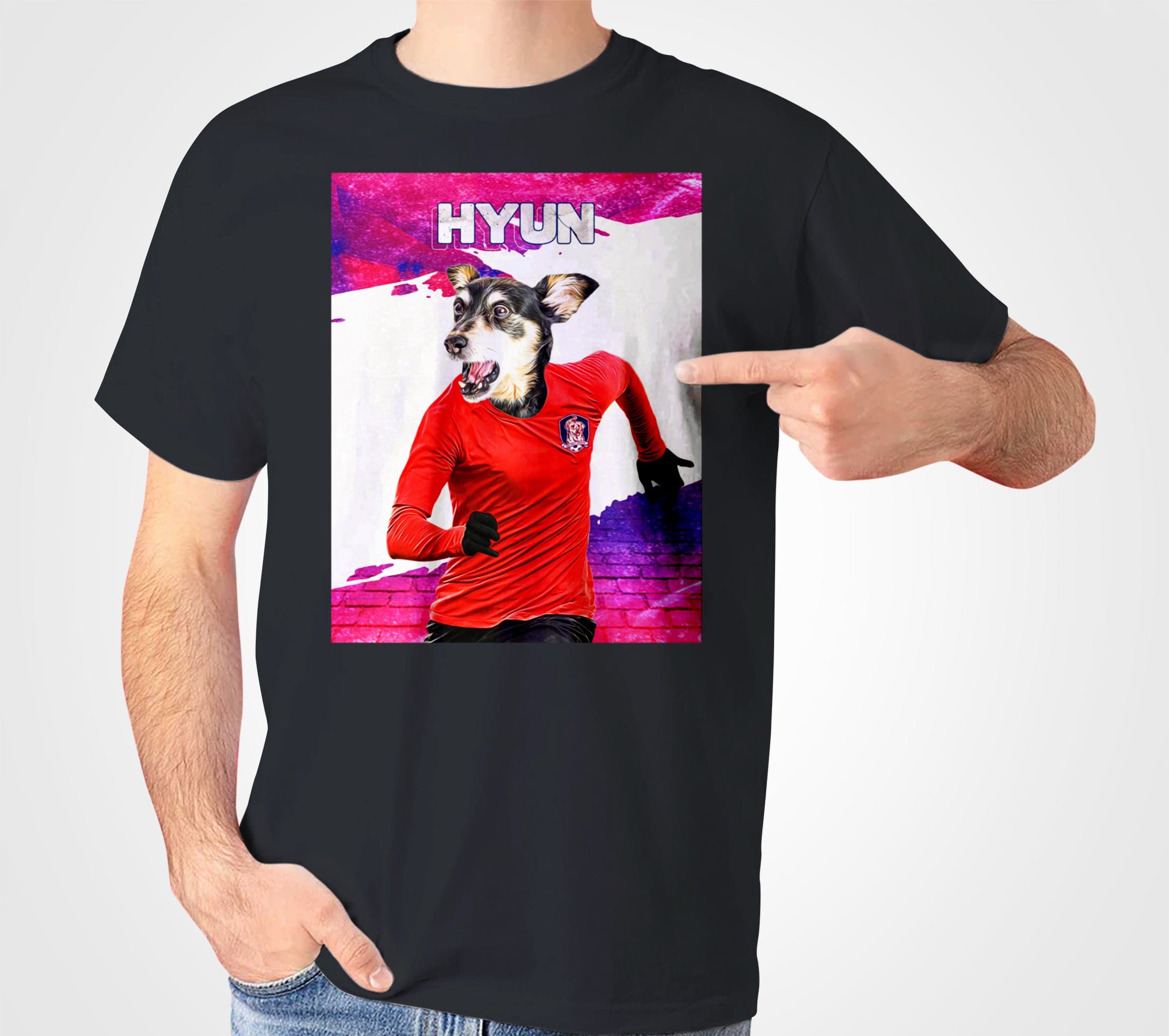 &#39;Korea Doggos Soccer&#39; Personalized Pet T-Shirt