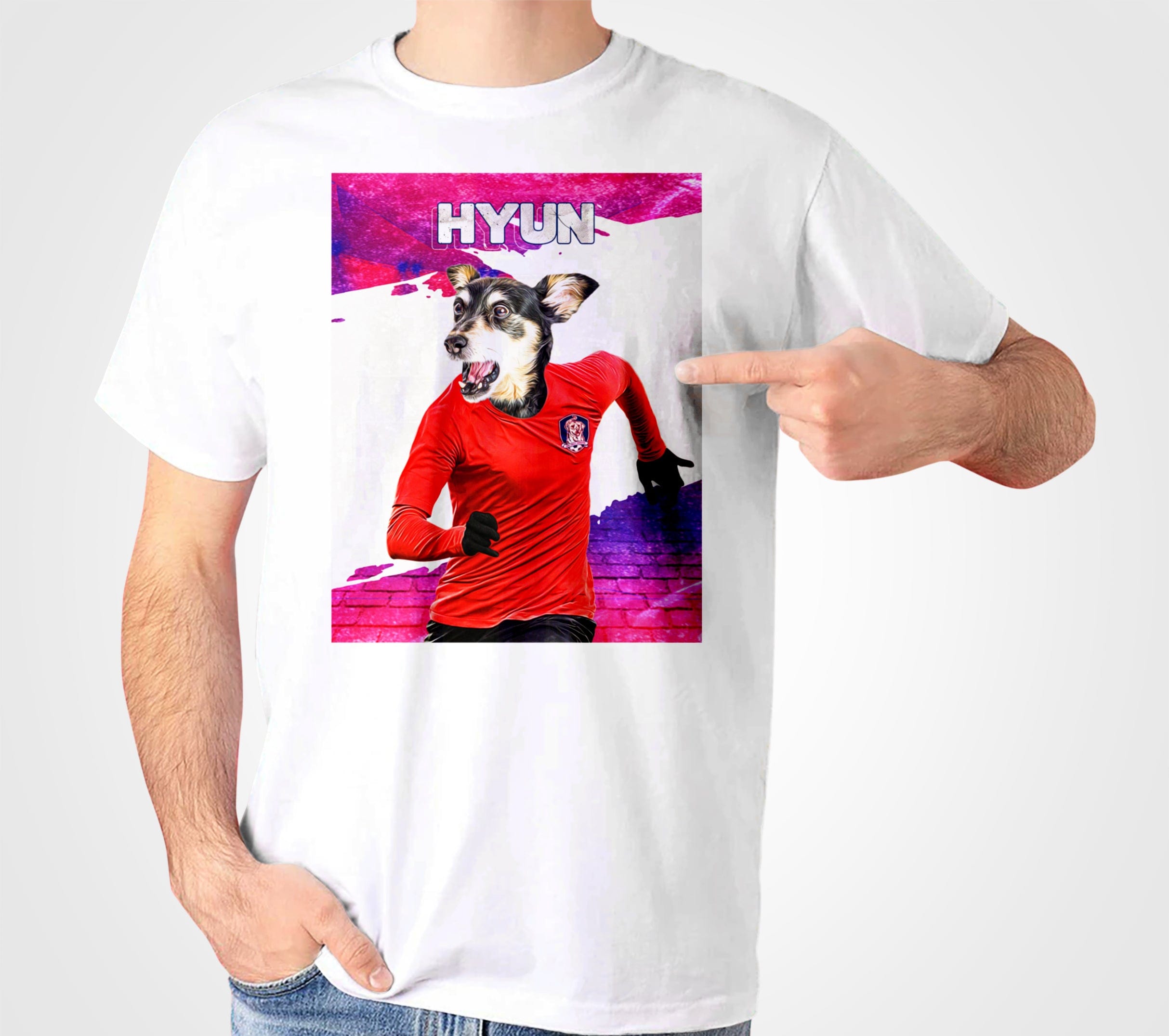 Camiseta personalizada para mascotas &#39;Korea Doggos Soccer&#39;