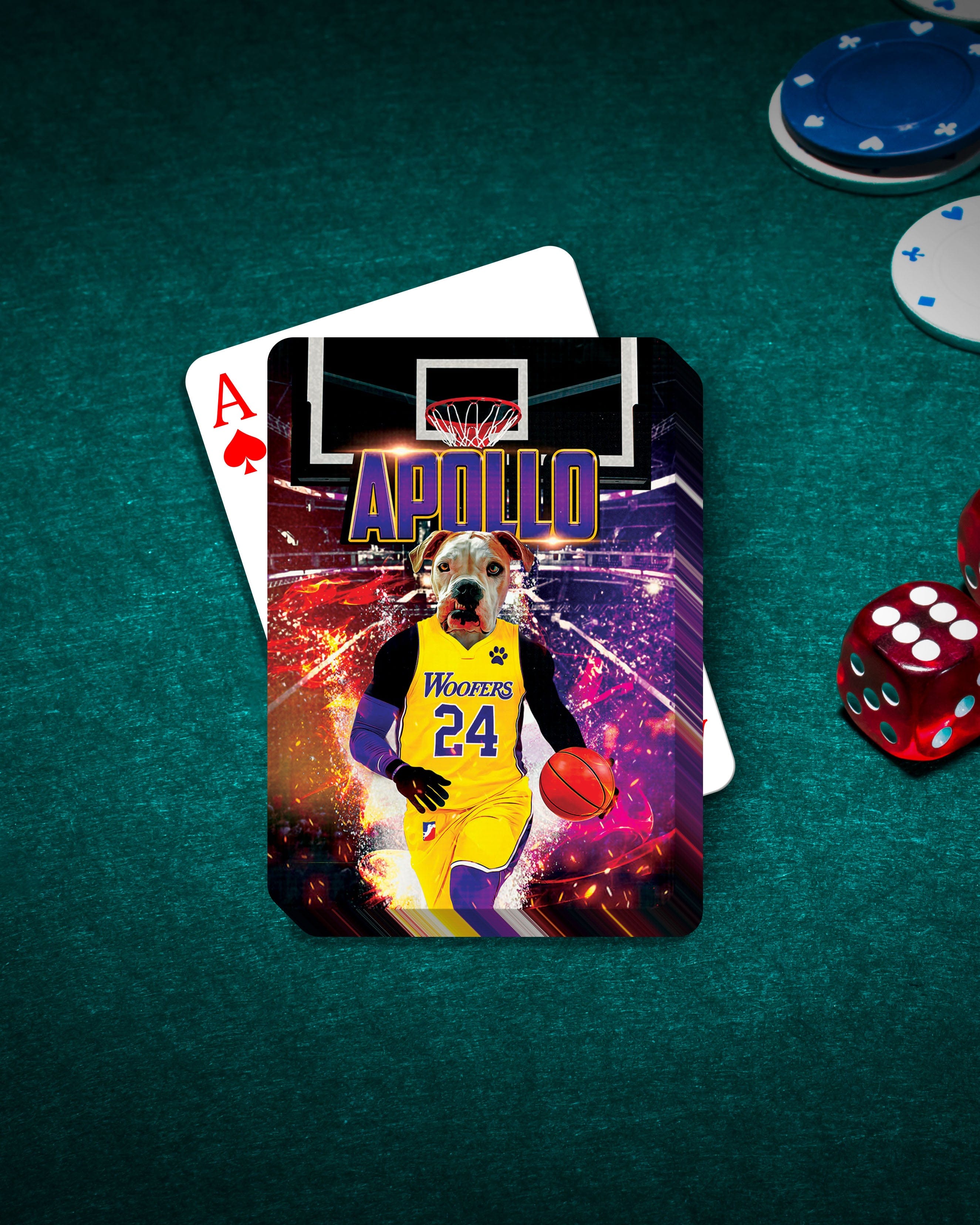&#39;Los Angeles Woofers&#39; Personalized Pet Playing Cards