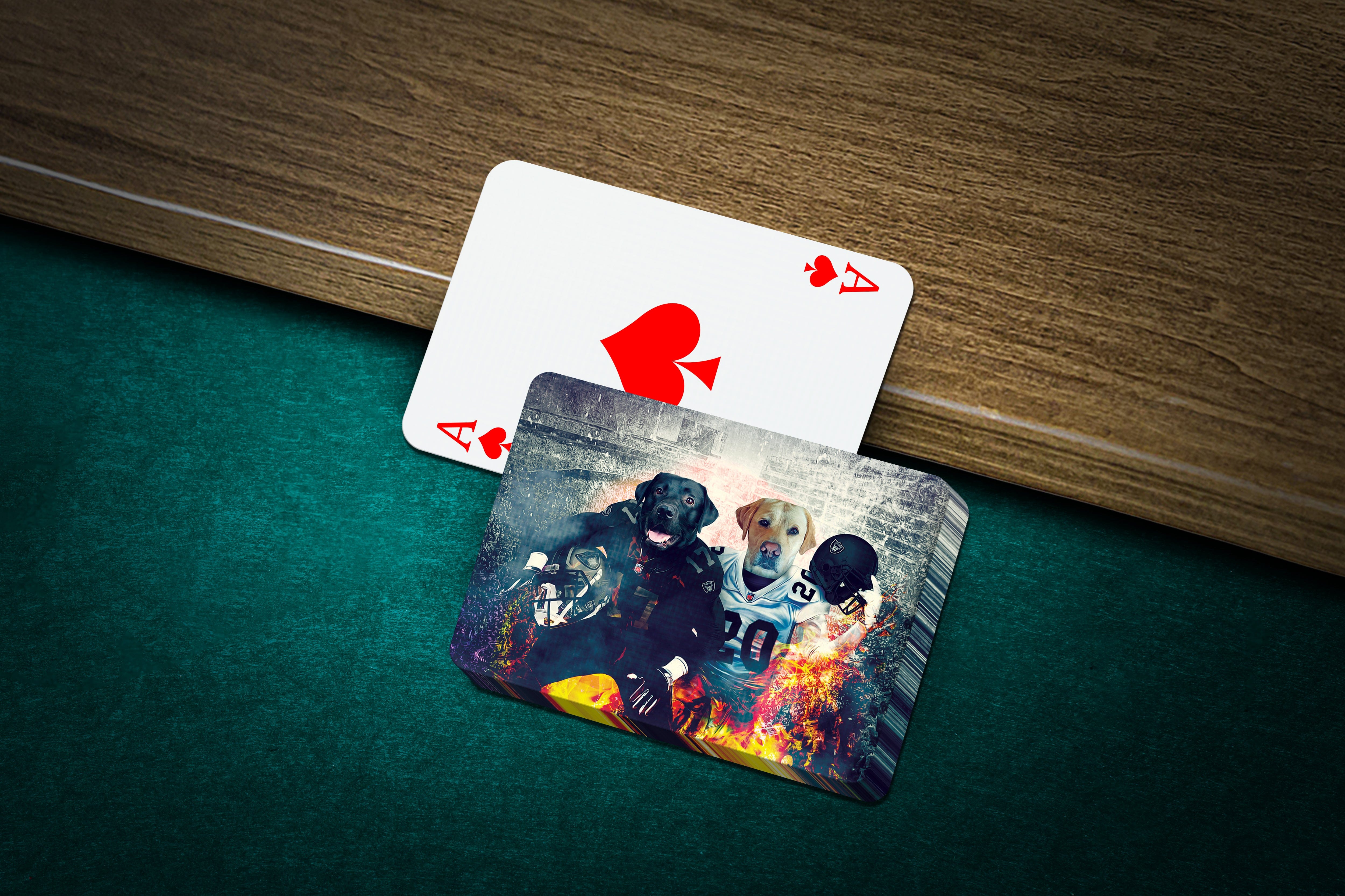 &#39;Las Vegas Doggos&#39; Personalized 2 Pet Playing Cards