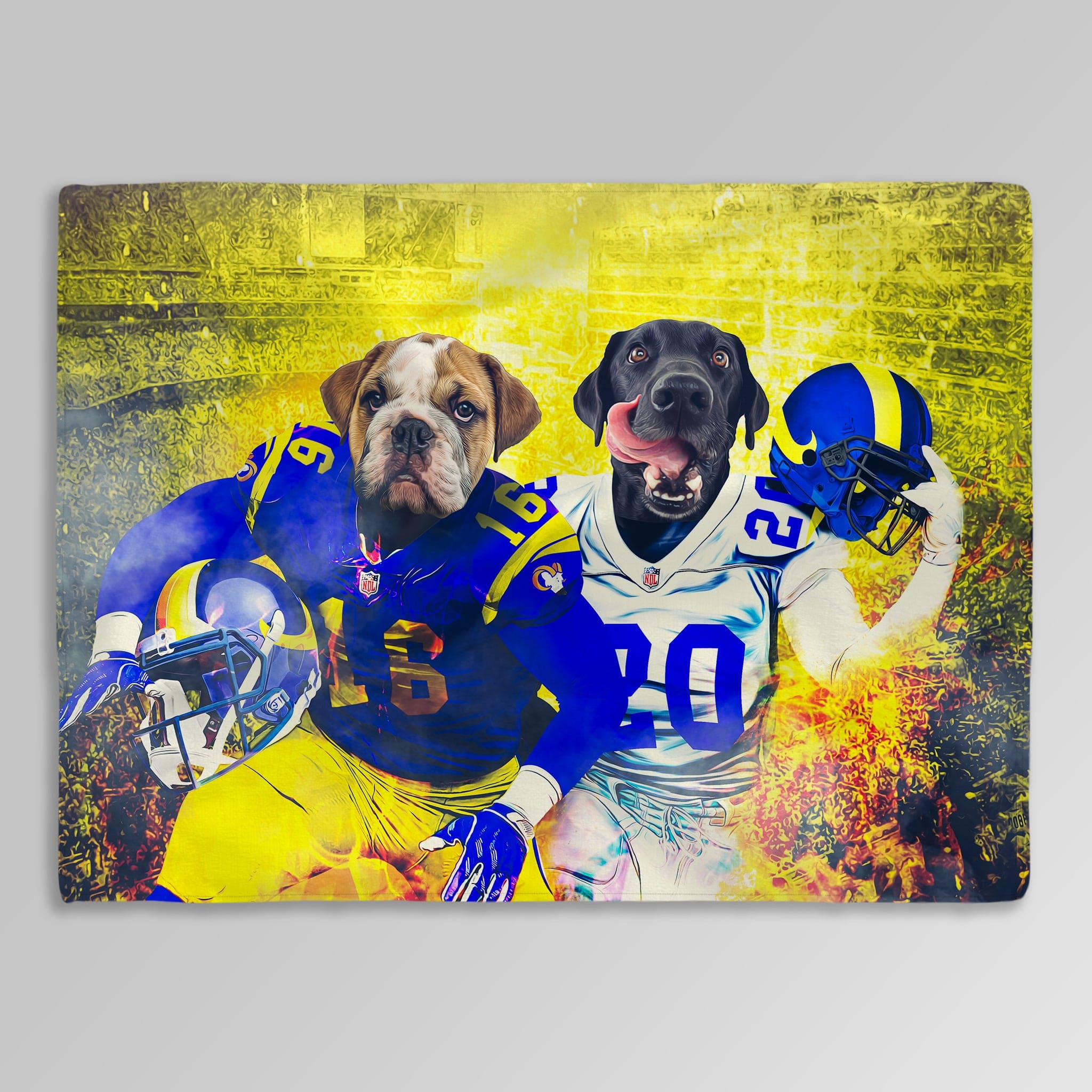 &#39;Los Angeles Doggos&#39; Personalized 2 Pet Blanket