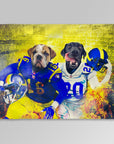 'Los Angeles Doggos' Personalized 2 Pet Blanket