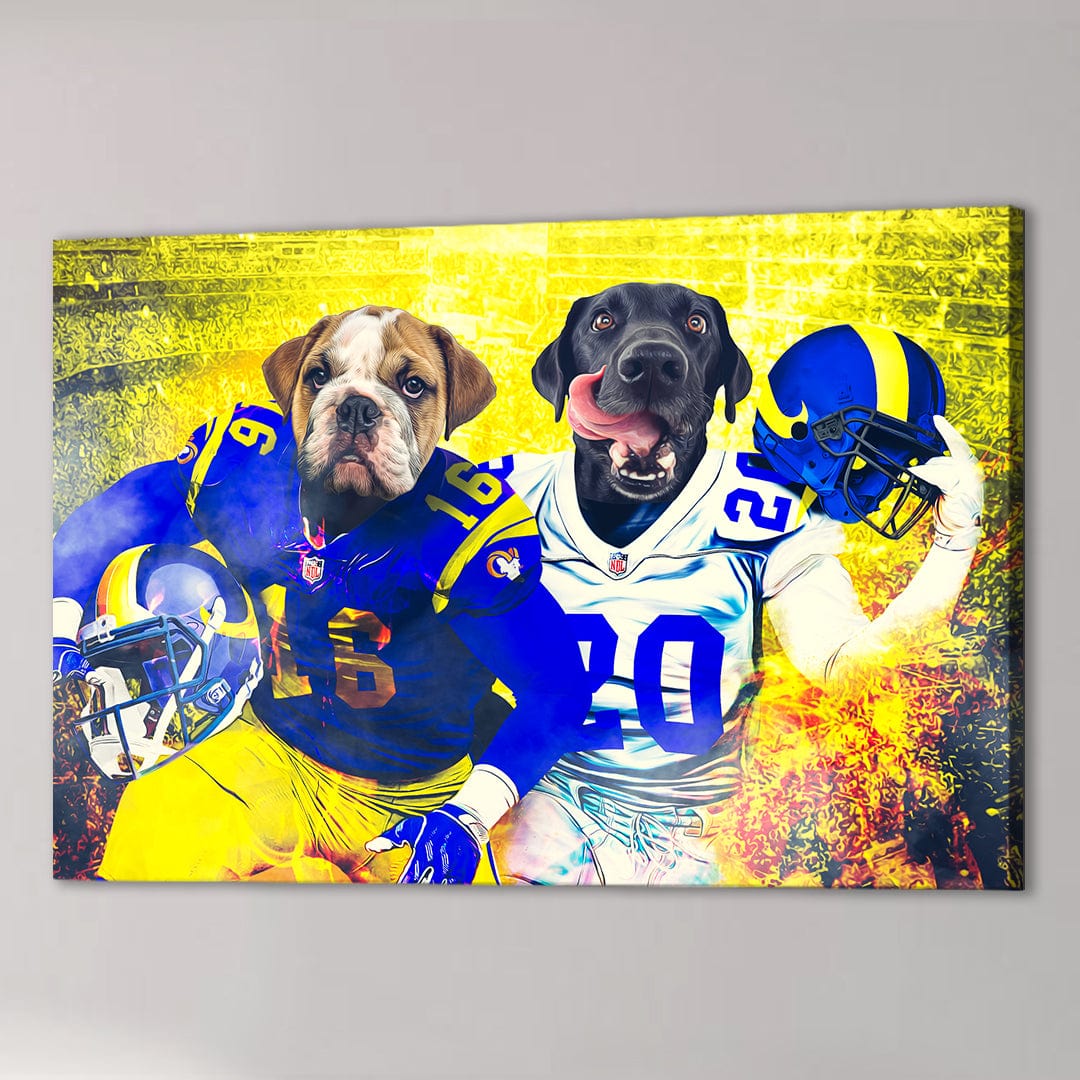 &#39;Los Angeles Doggos&#39; Personalized 2 Pet Canvas