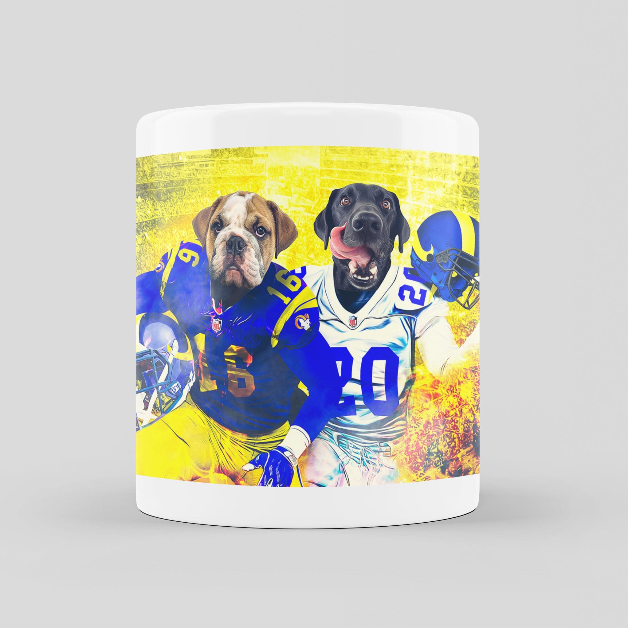 Taza personalizada para 2 mascotas &#39;Los Angeles Doggos&#39;