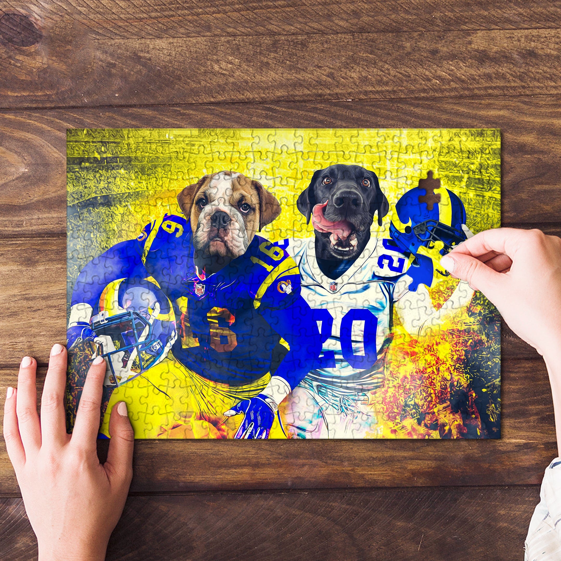 &#39;Los Angeles Doggos&#39; Personalized 2 Pet Puzzle