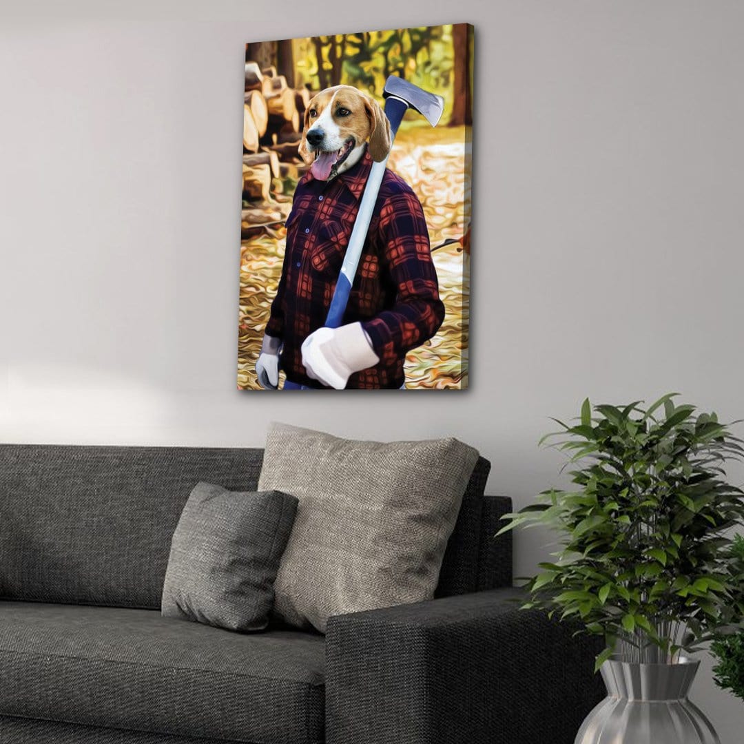 &#39;The Lumberjack&#39; Personalized Pet Canvas