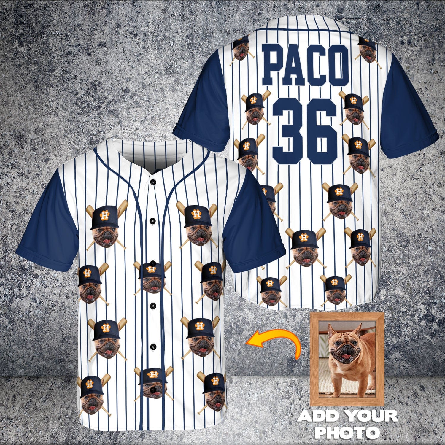 Houston Astro Doggos Custom Baseball Jersey, Large (L) / 3