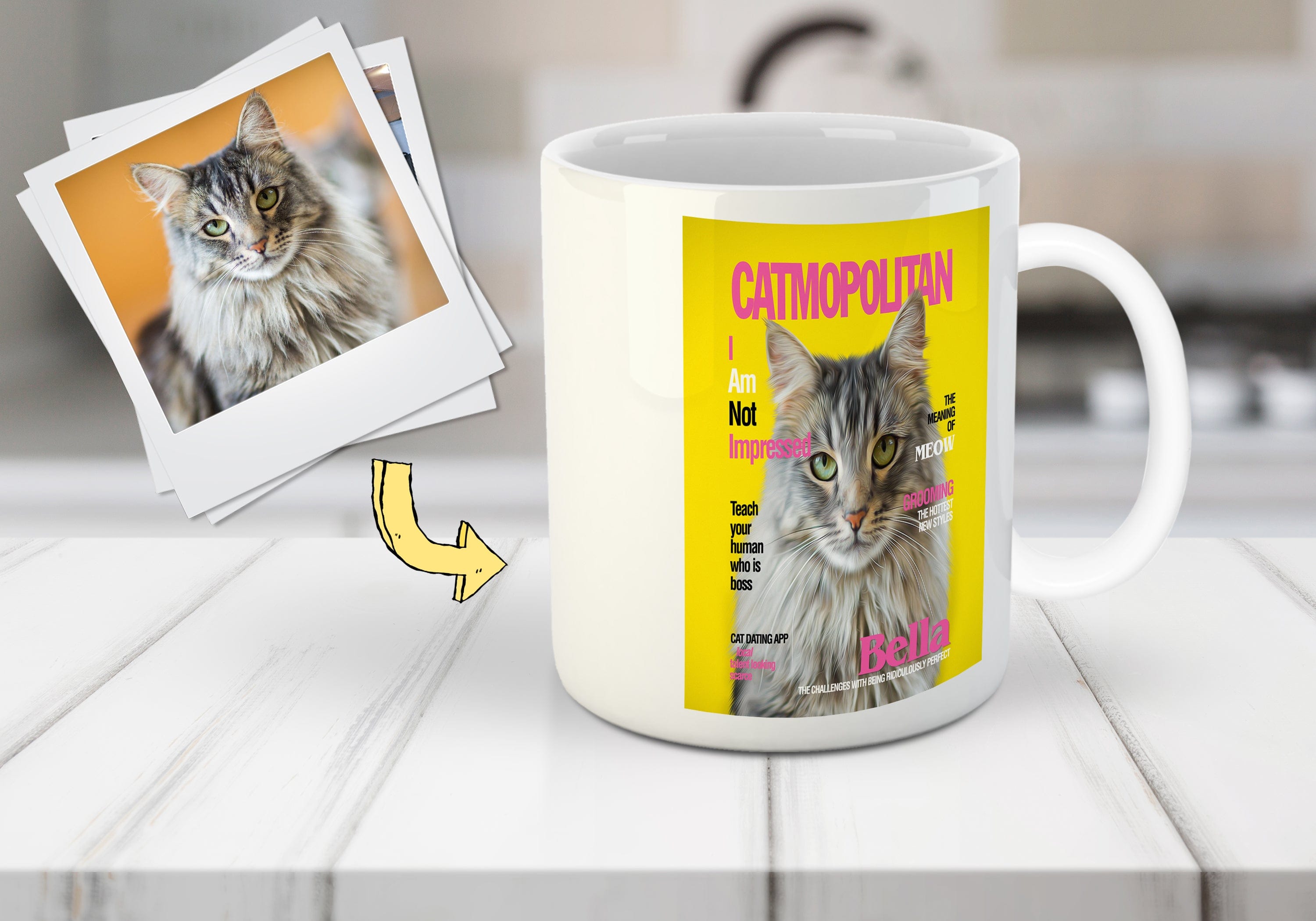 &#39;Catmopolitan&#39; Personalized Pet Mug