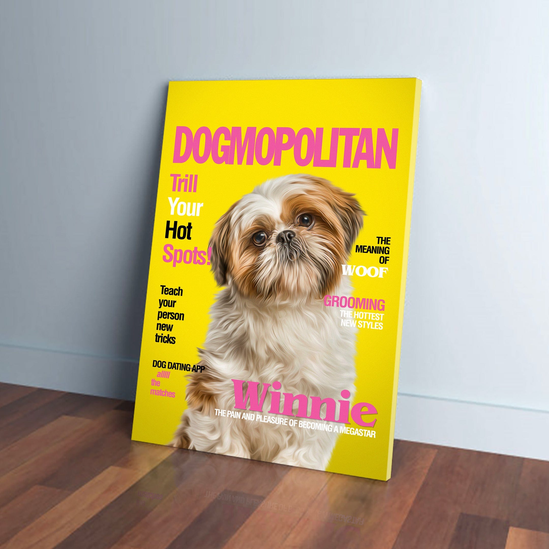 Lienzo personalizado para mascotas &#39;Dogmopolitan&#39;