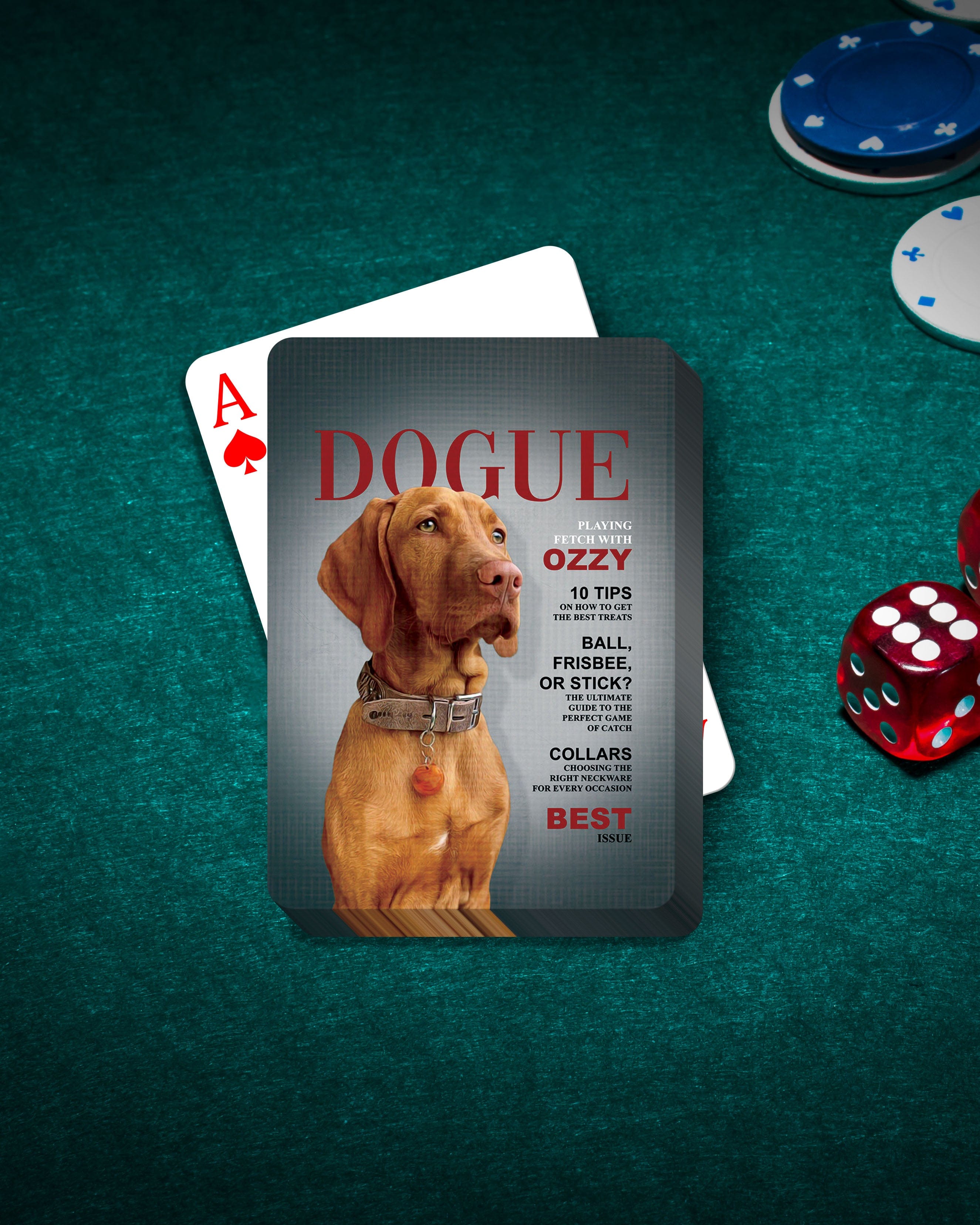 &#39;Dogue&#39; Personalized Pet Playing Cards