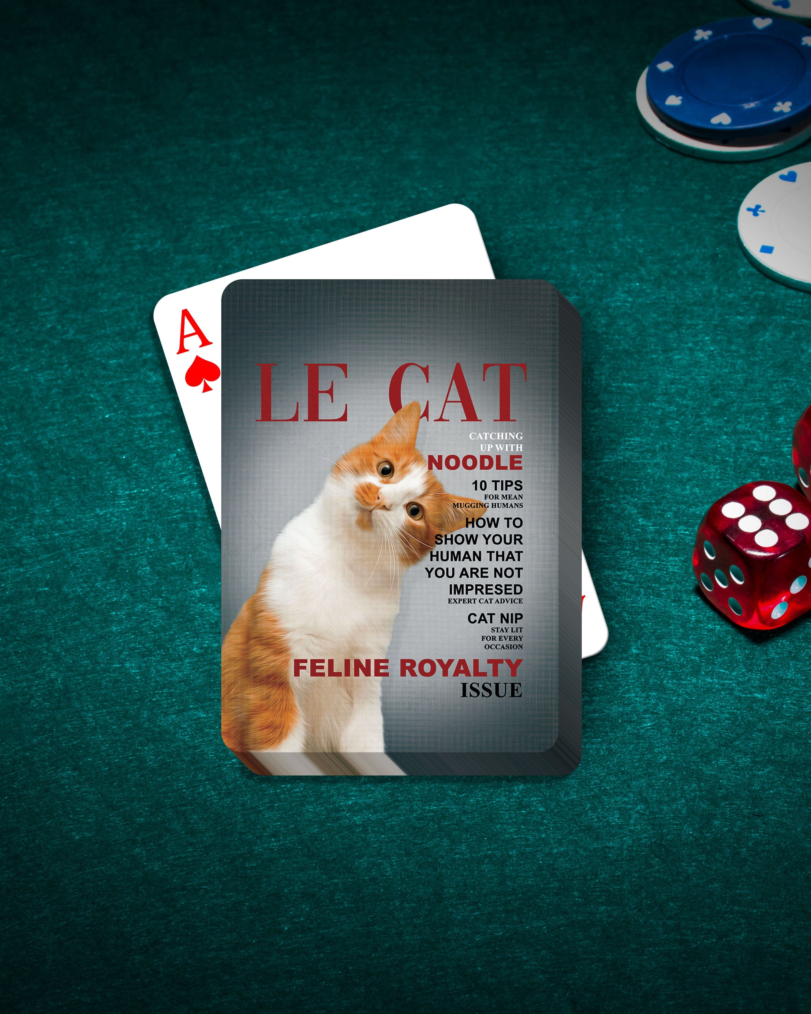 &#39;Le Cat&#39; Personalized Pet Playing Cards