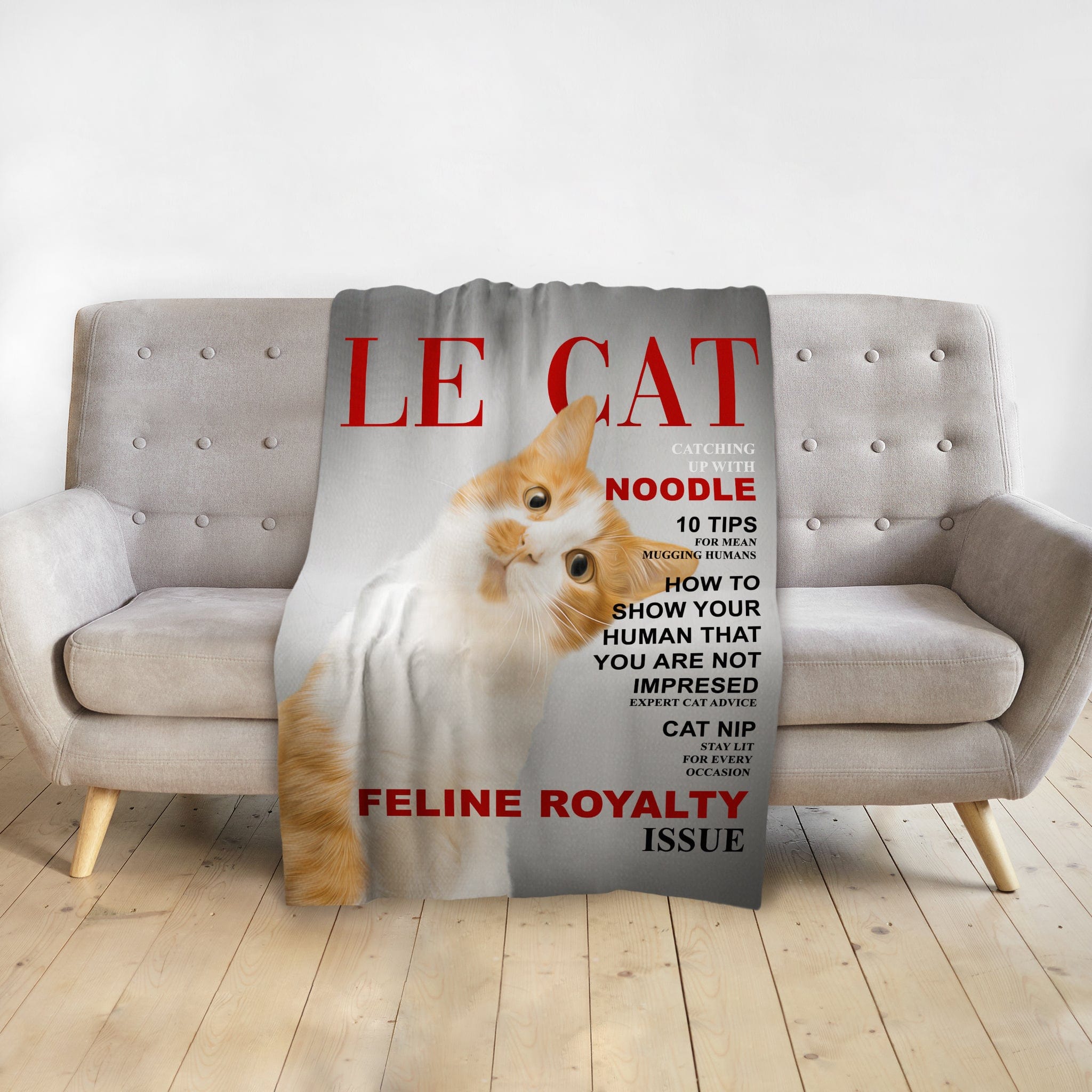 &#39;Le Cat&#39; Personalized Pet Blanket