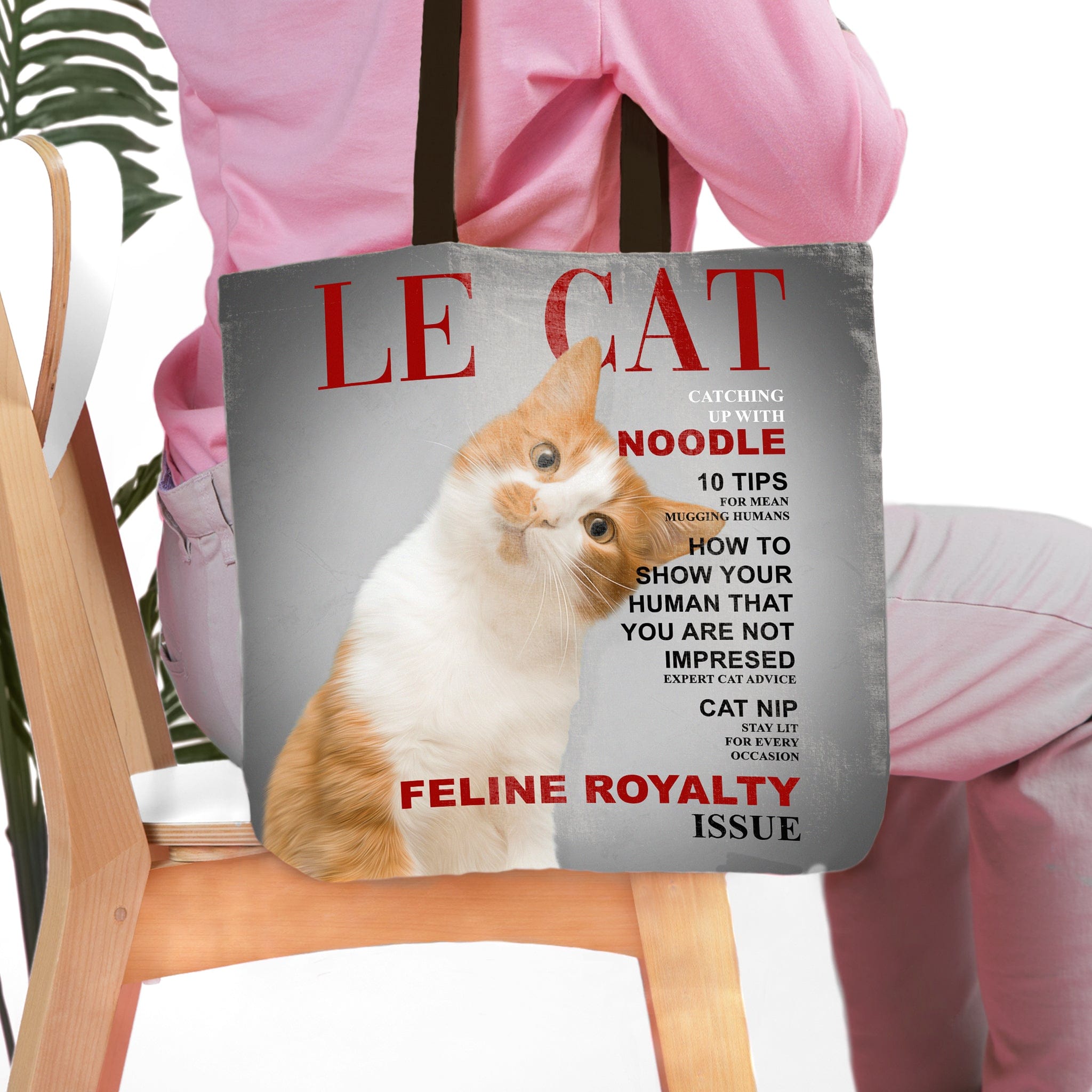 &#39;Le Cat&#39; Personalized Tote Bag