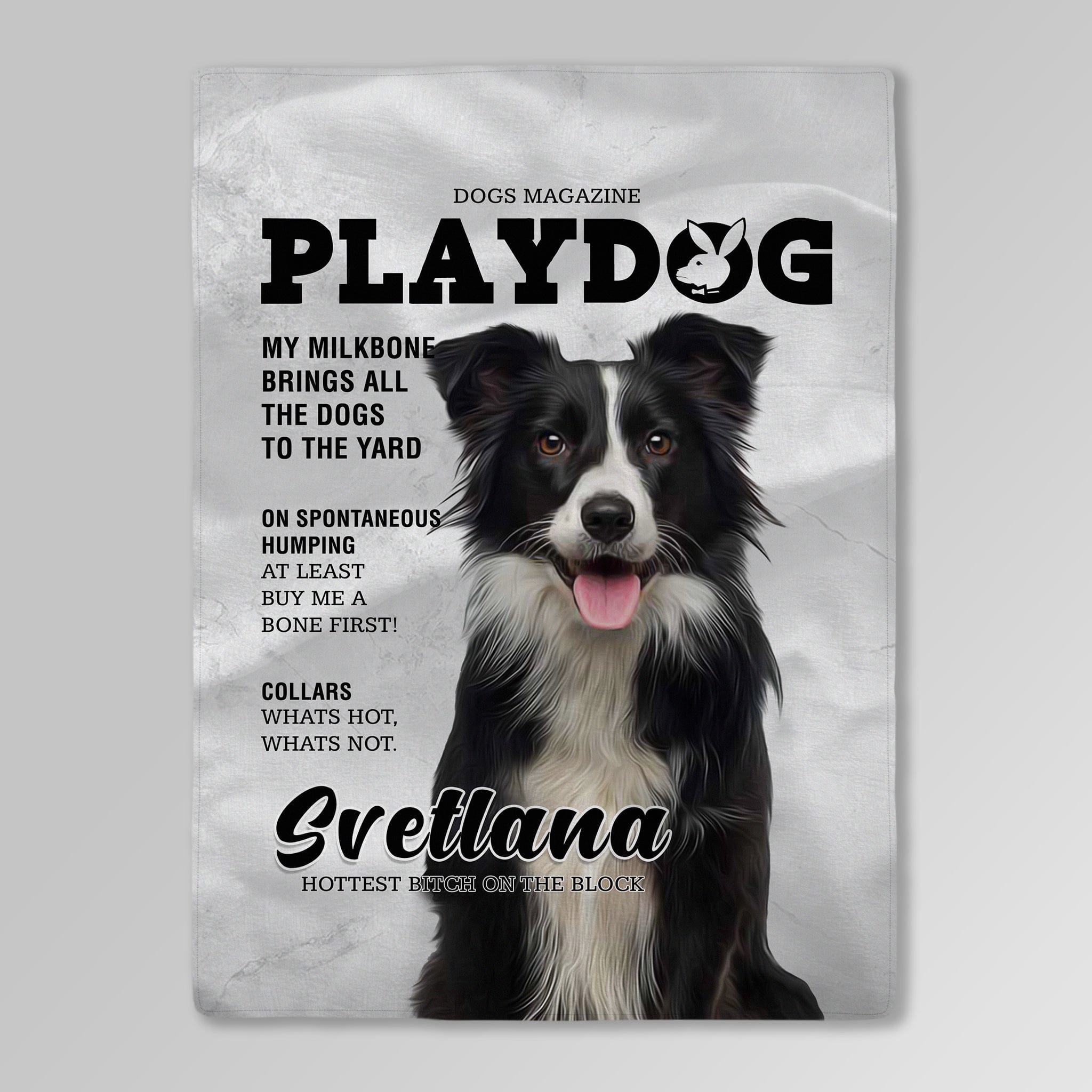 &#39;Playdog&#39; Personalized Pet Blanket