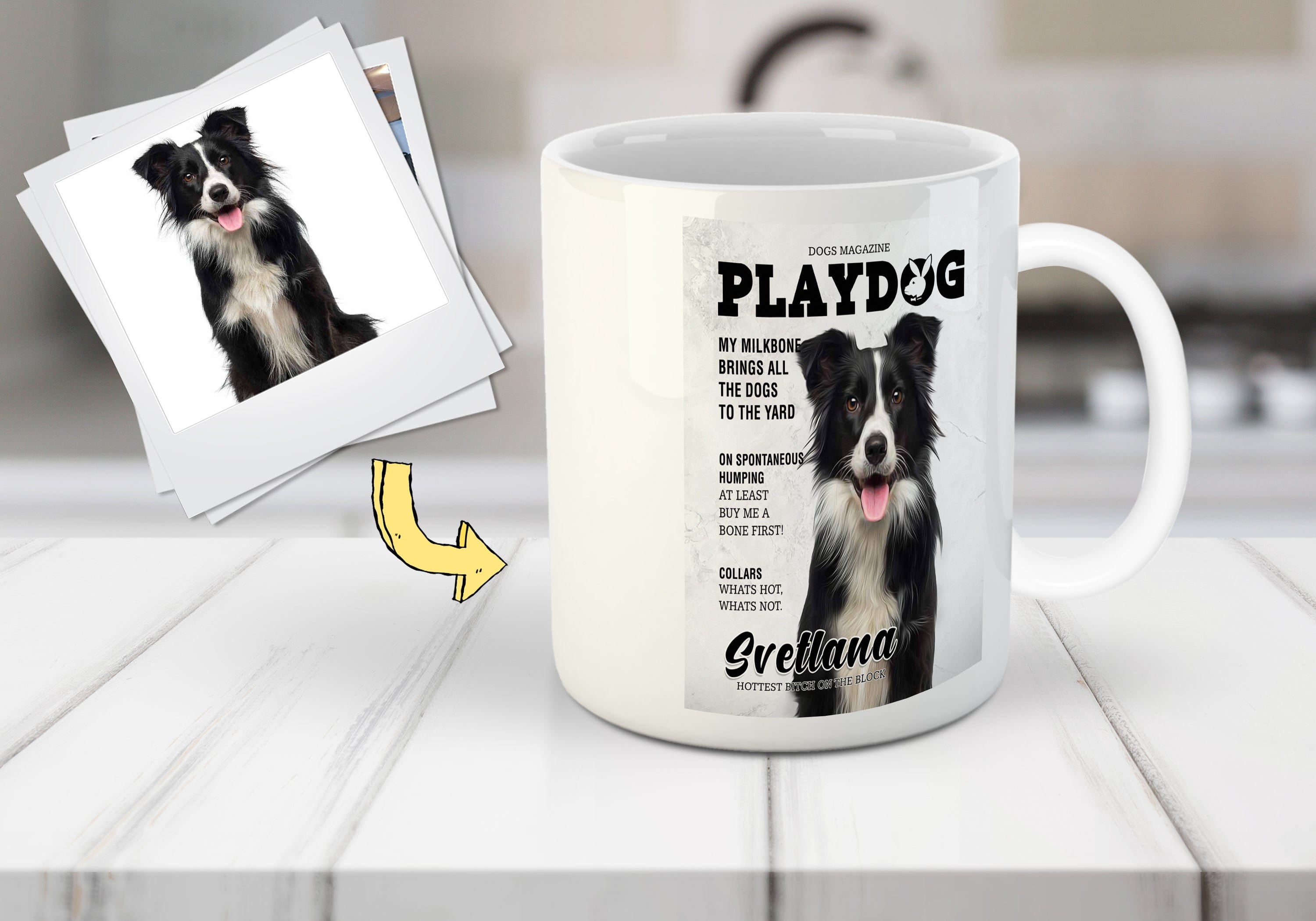 Taza personalizada para mascotas &#39;Playdog&#39;