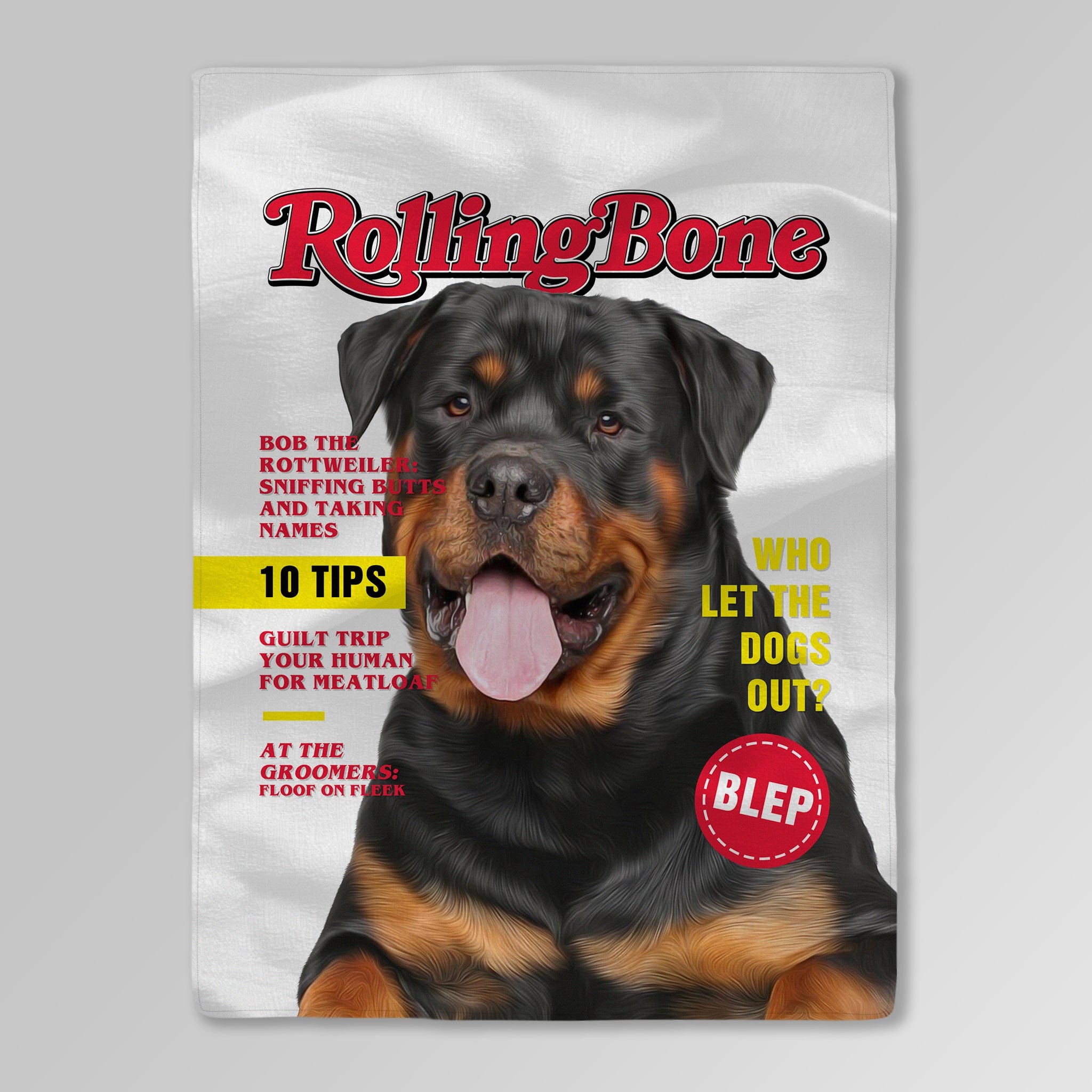 &#39;Rolling Bone&#39; Personalized Pet Blanket
