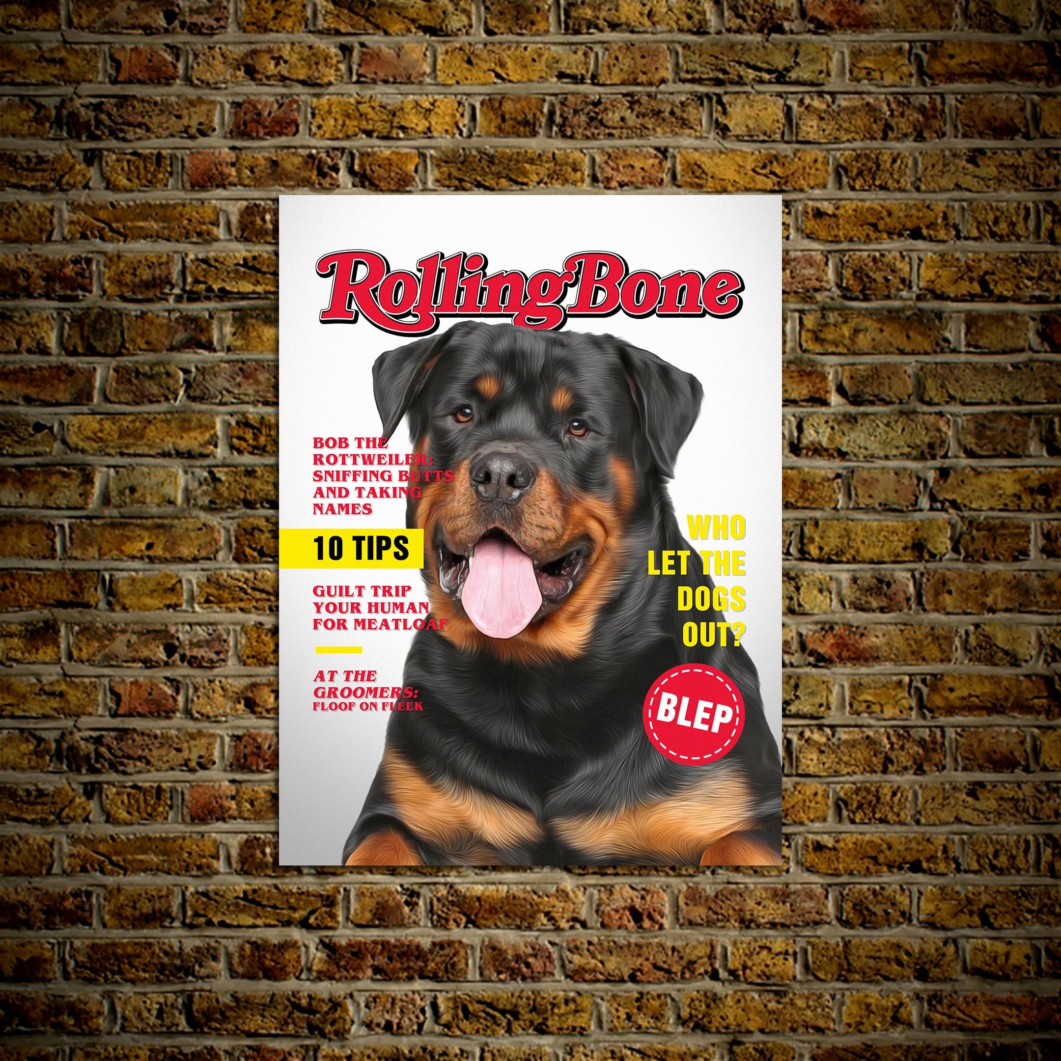 &#39;Rolling Bone&#39; Personalized Pet Poster
