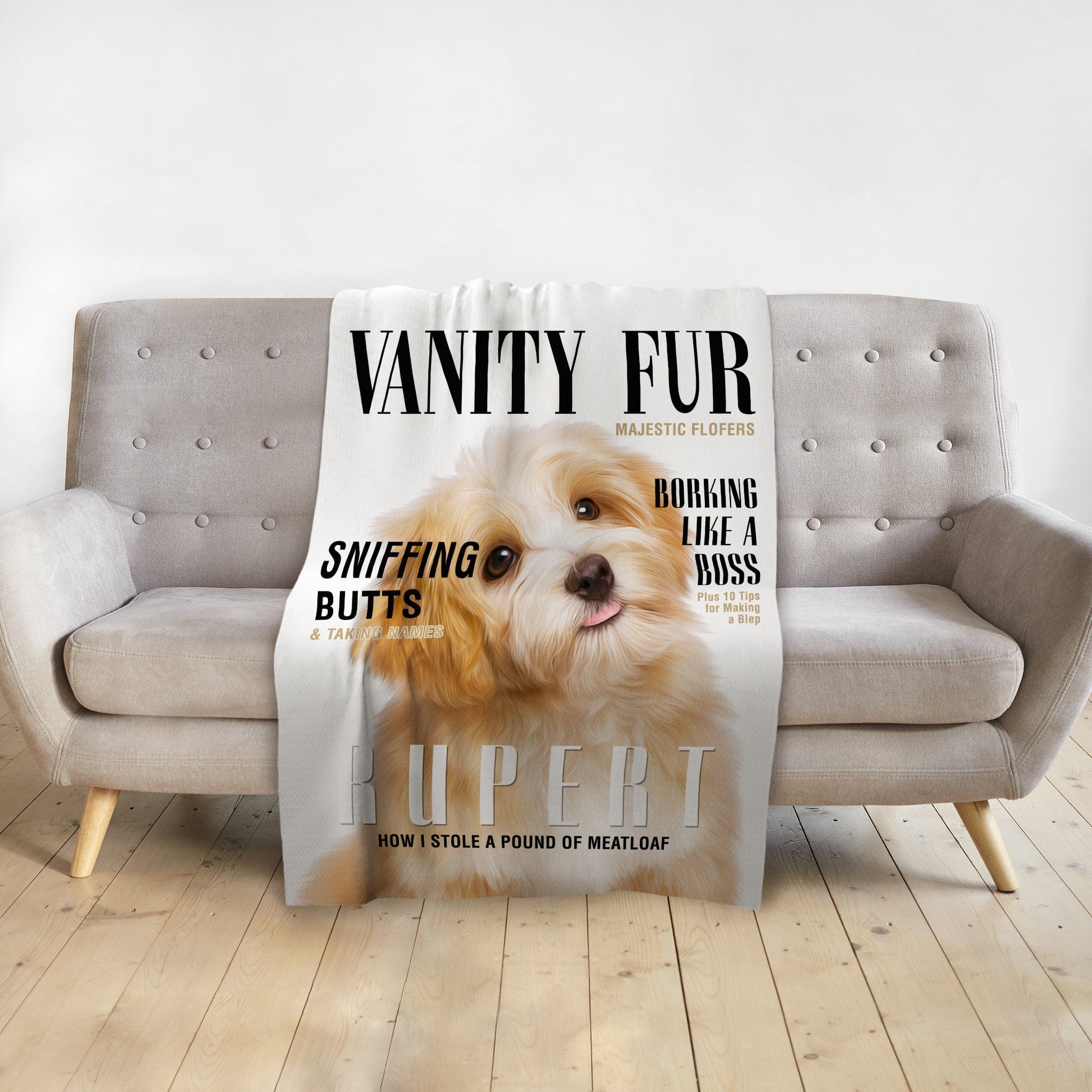 &#39;Vanity Fur&#39; Personalized Pet Blanket