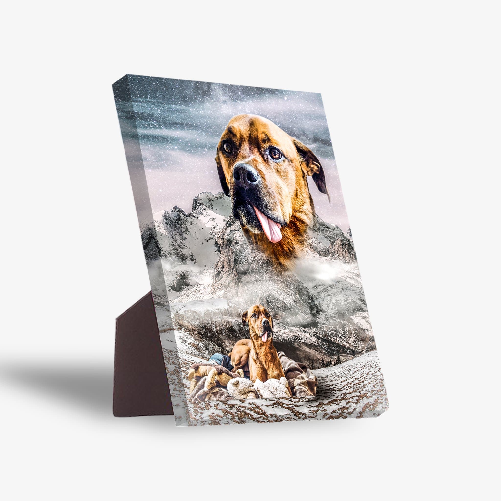 &#39;Majestic Snowy Mountain&#39; Personalized Pet Standing Canvas