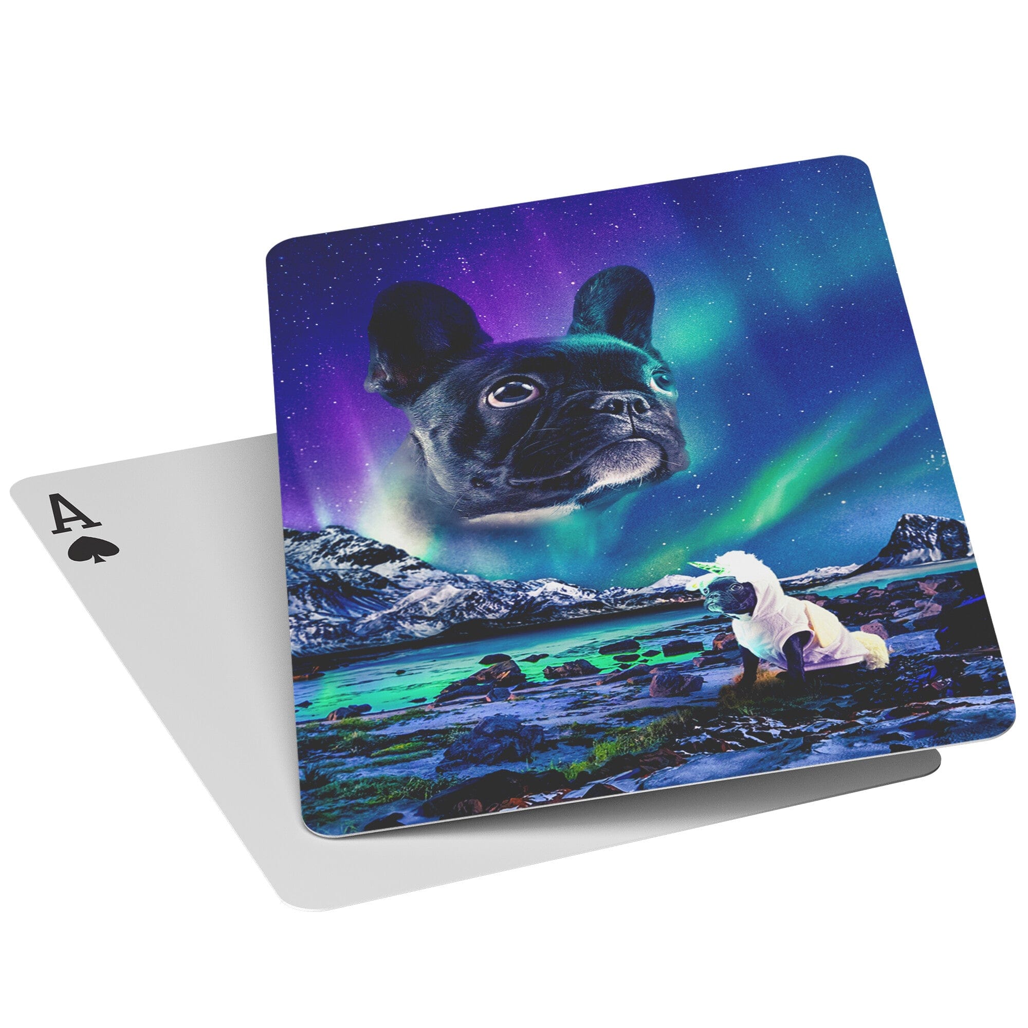 &#39;Majestic Northern Lights&#39; Personalized Pet Playing Cards