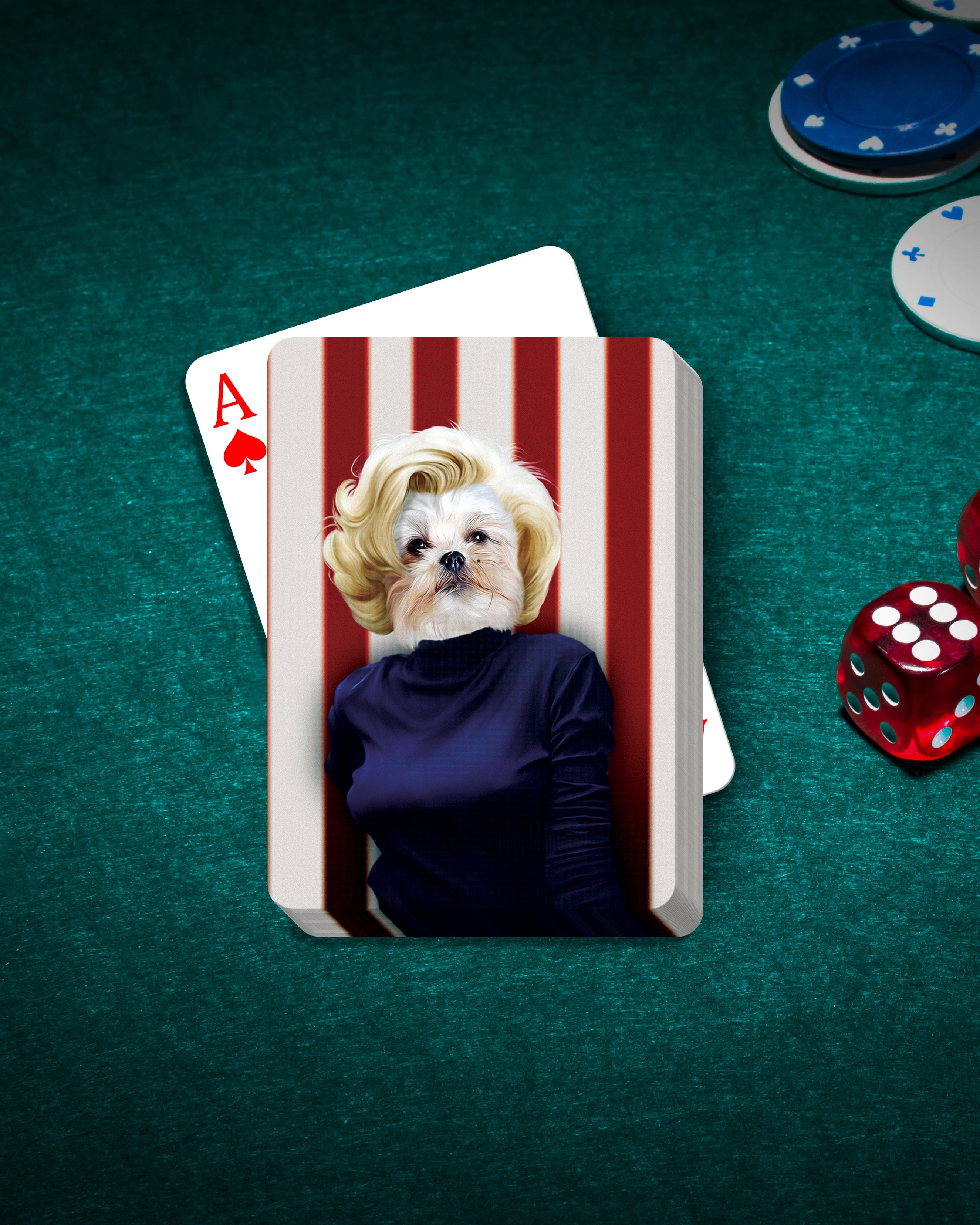 &#39;Marilyn Monpaw&#39; Personalized Pet Playing Cards