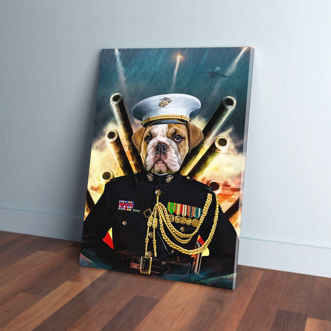 &#39;The Marine&#39; Personalized Pet Canvas