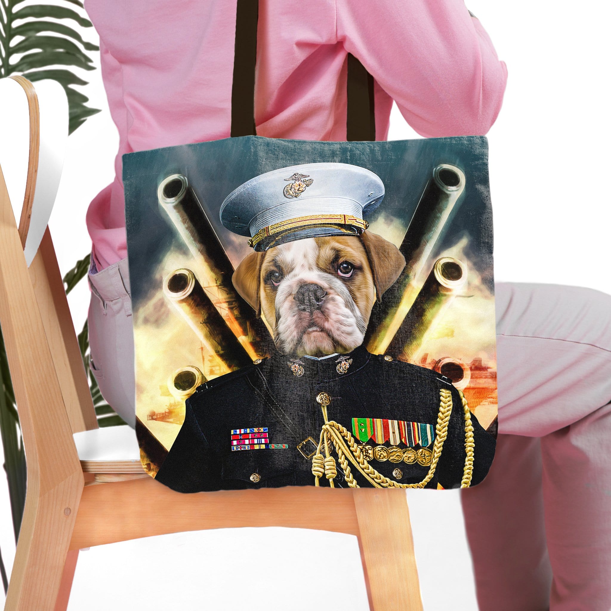 &#39;The Marine&#39; Personalized Tote Bag