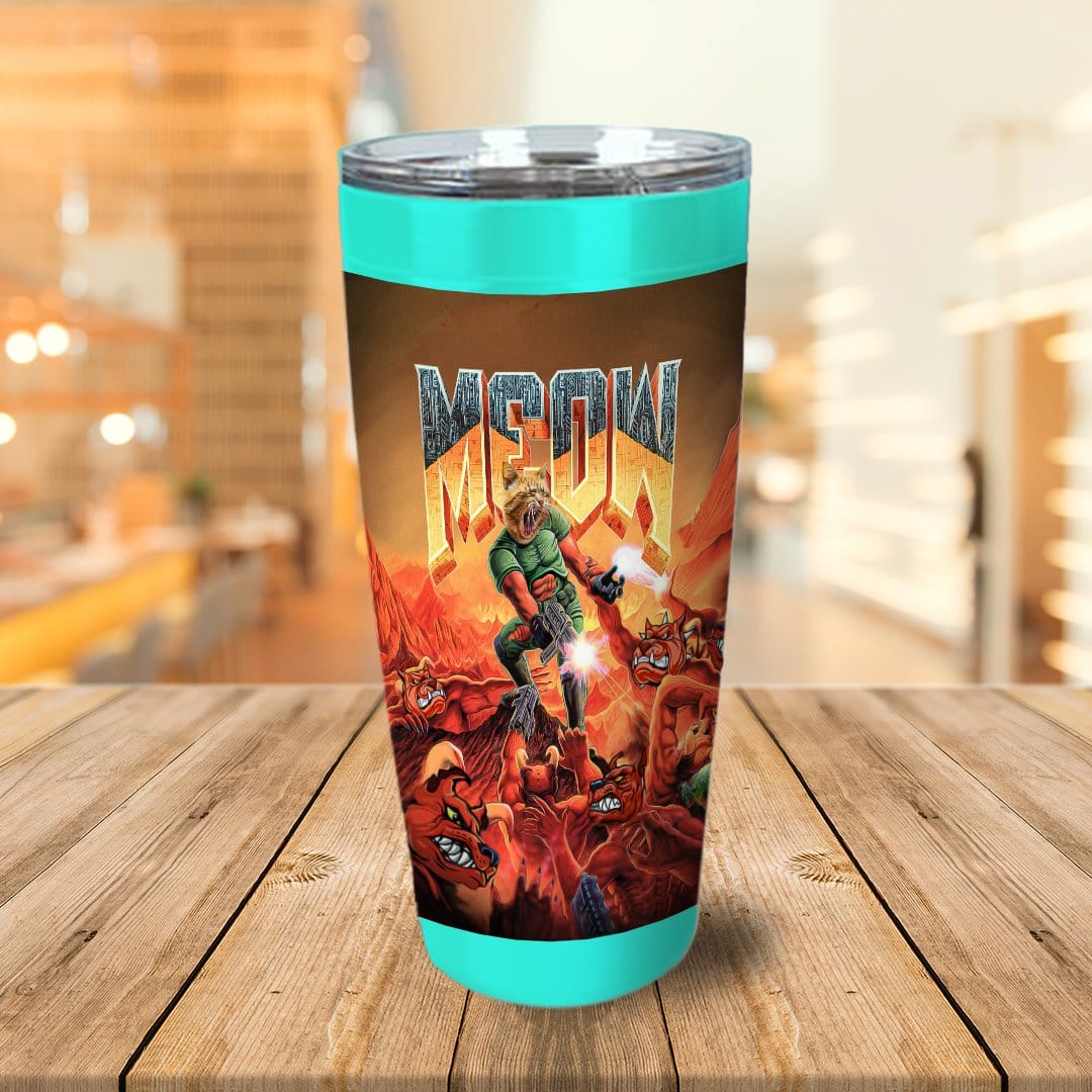 &#39;Meow&#39; Personalized Tumbler