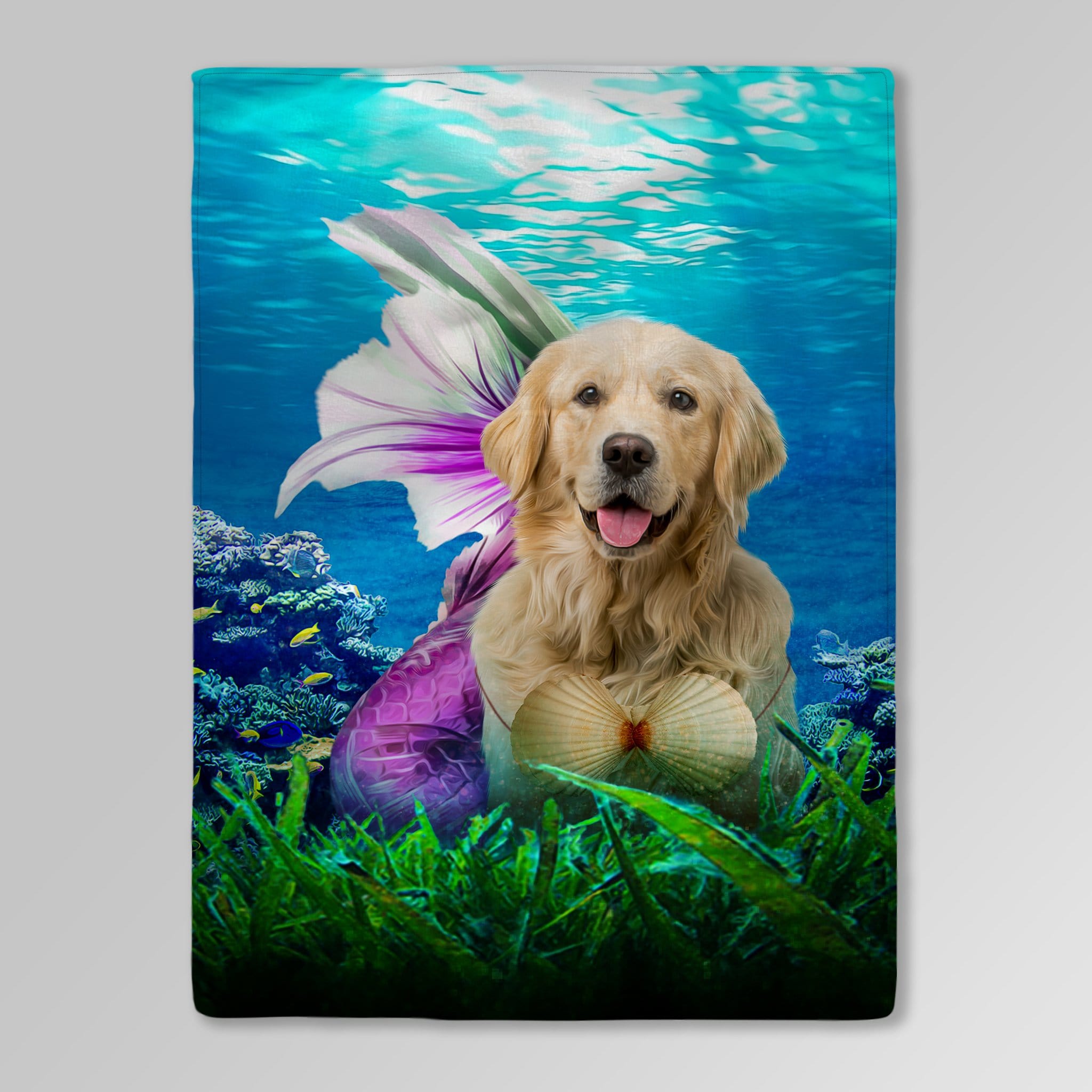 &#39;The Mermaid&#39; Personalized Pet Blanket