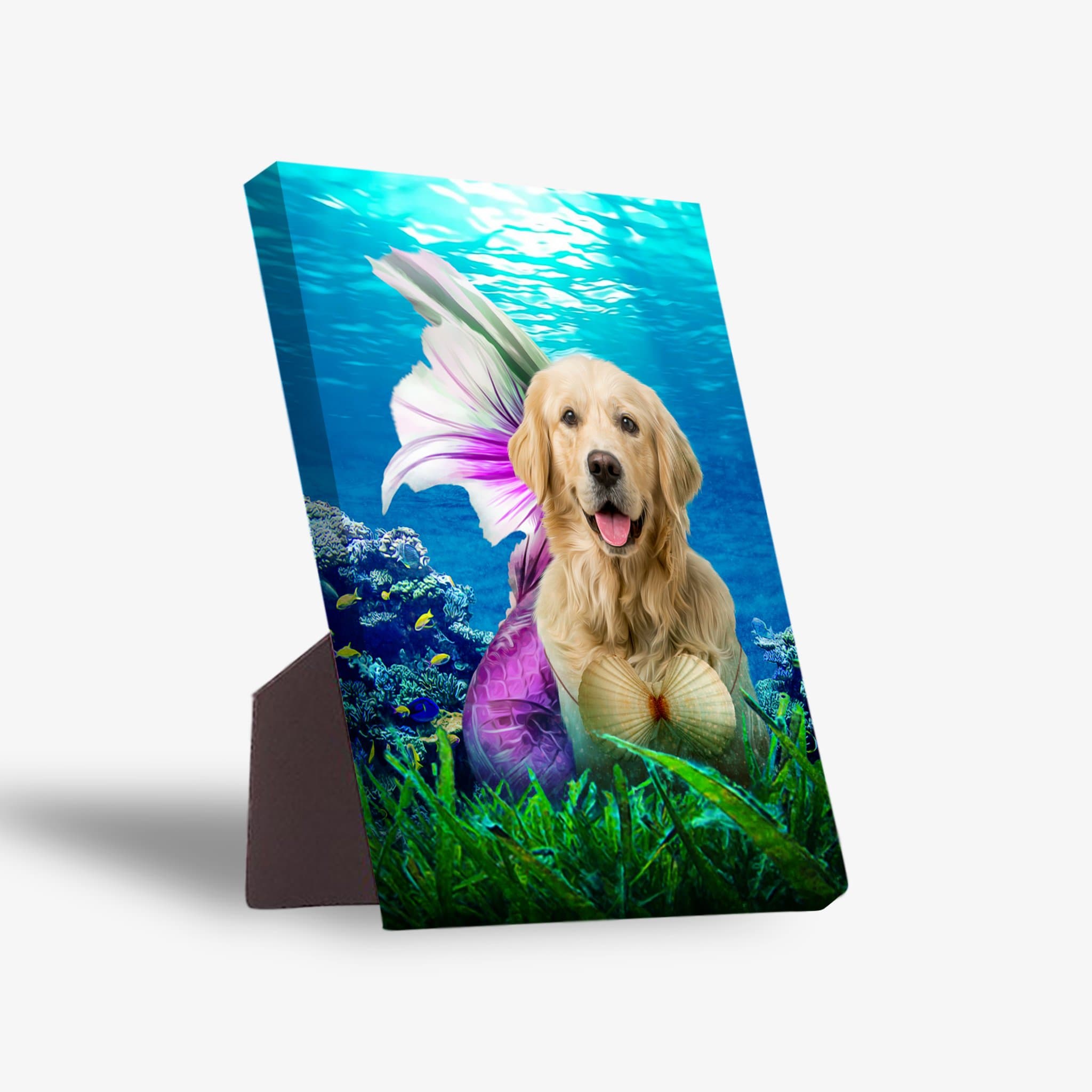 Lienzo de pie personalizado para mascotas &#39;La Sirena&#39;