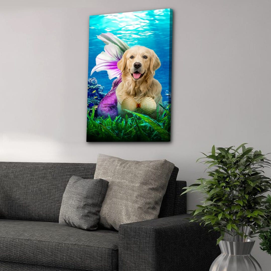 &#39;The Mermaid&#39; Personalized Pet Canvas